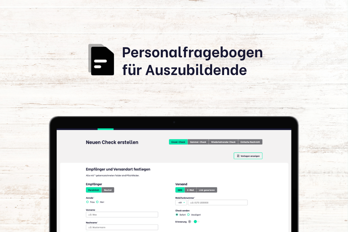 Personalfragebogen Vorlage Für Auszubildende