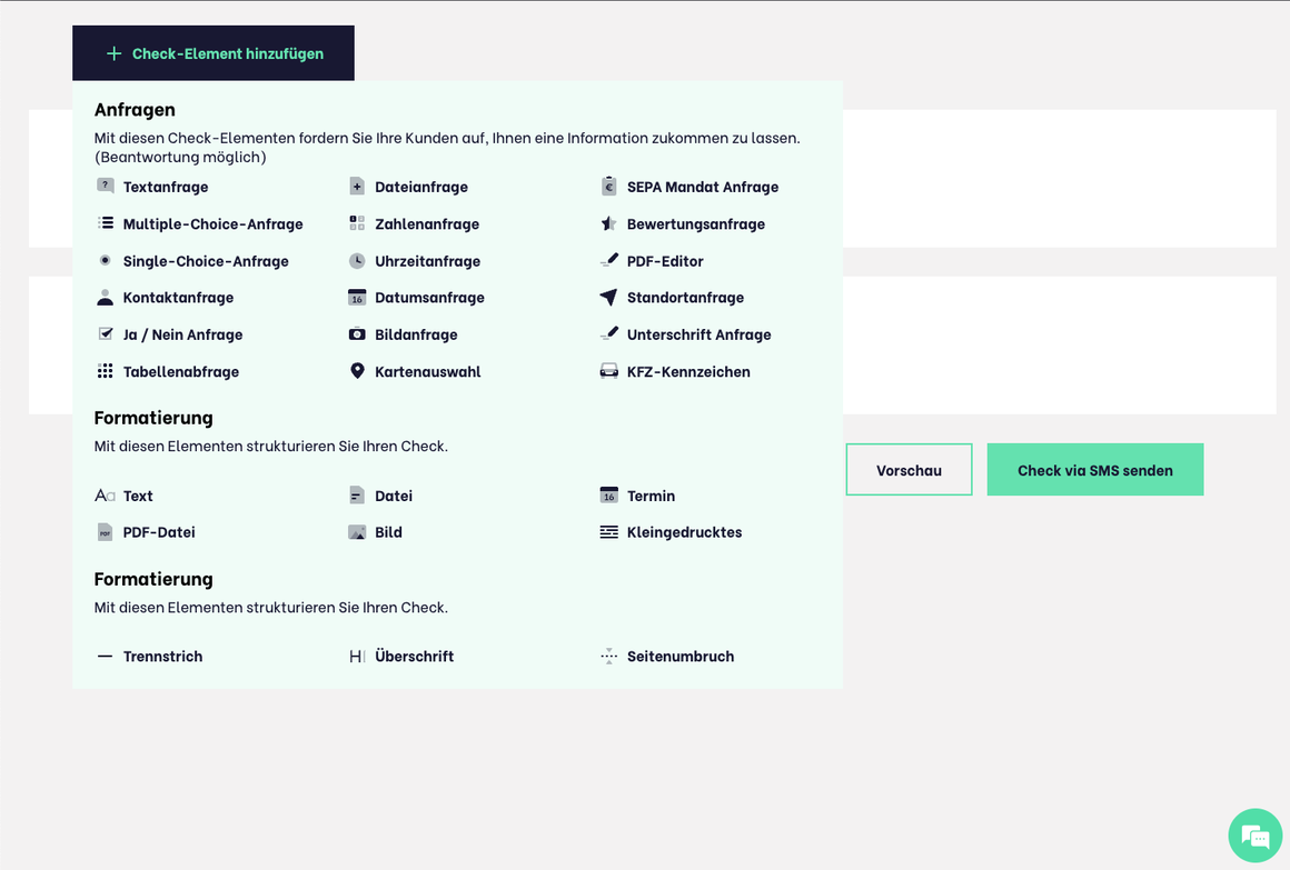 Flixcheck Check-Elemente