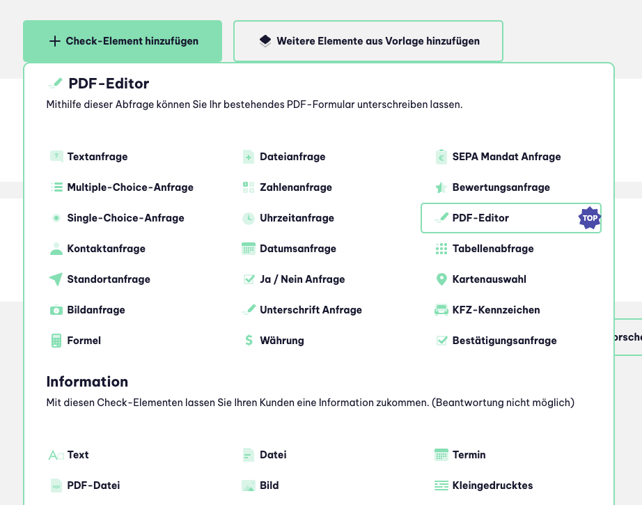 Den PDF Editor auswählen